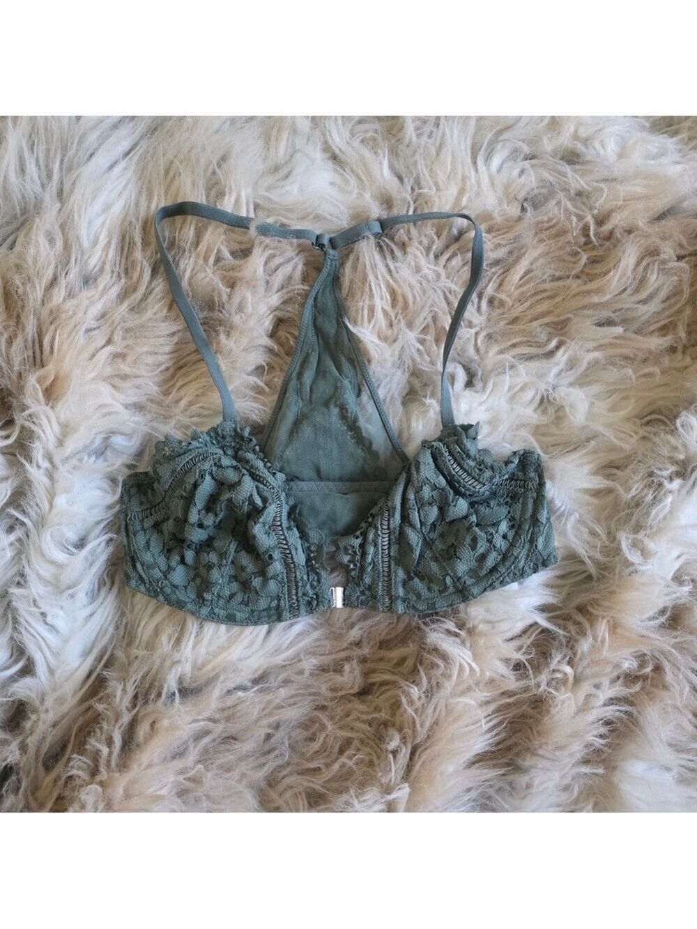 Victoria's Secret Green Lace Racerback Bralette